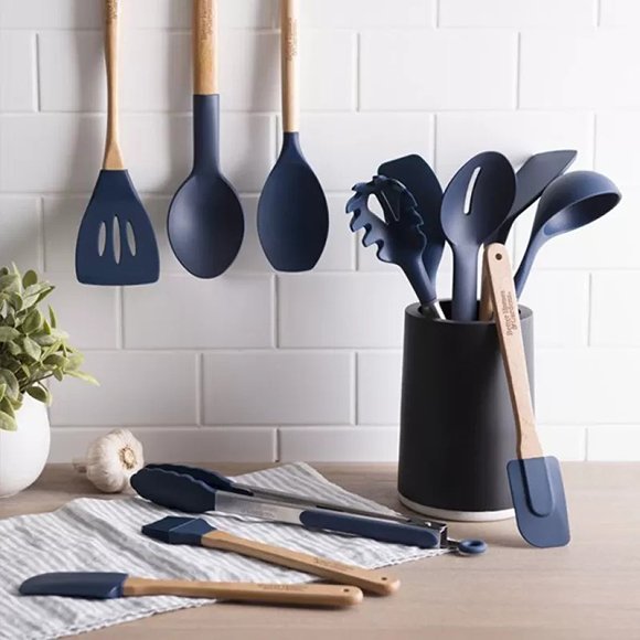 12 Pcs Silicone Cooking Utensils Set With Bucket 12 Pcs Silicone Cooking Utensils Set With Bucket - Image 1