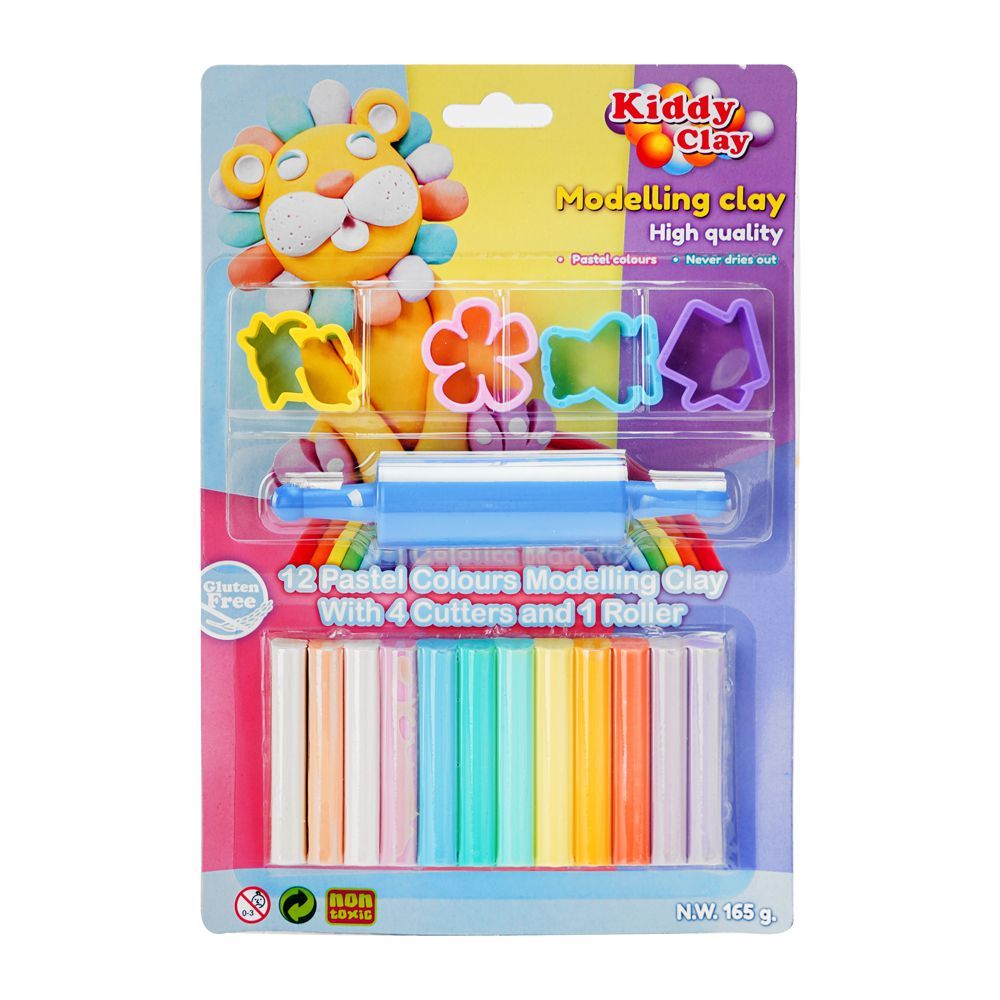 1235944-1 Kiddy Clay Modeling Clay, 165g, ST-165-12P+4SM/R - Image 1