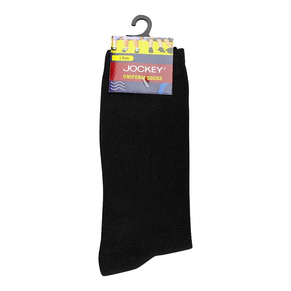 1281427-1 Jockey Uniform School Socks, 1-Pair, Black, UAKSKNSSNND-999 - Image 1